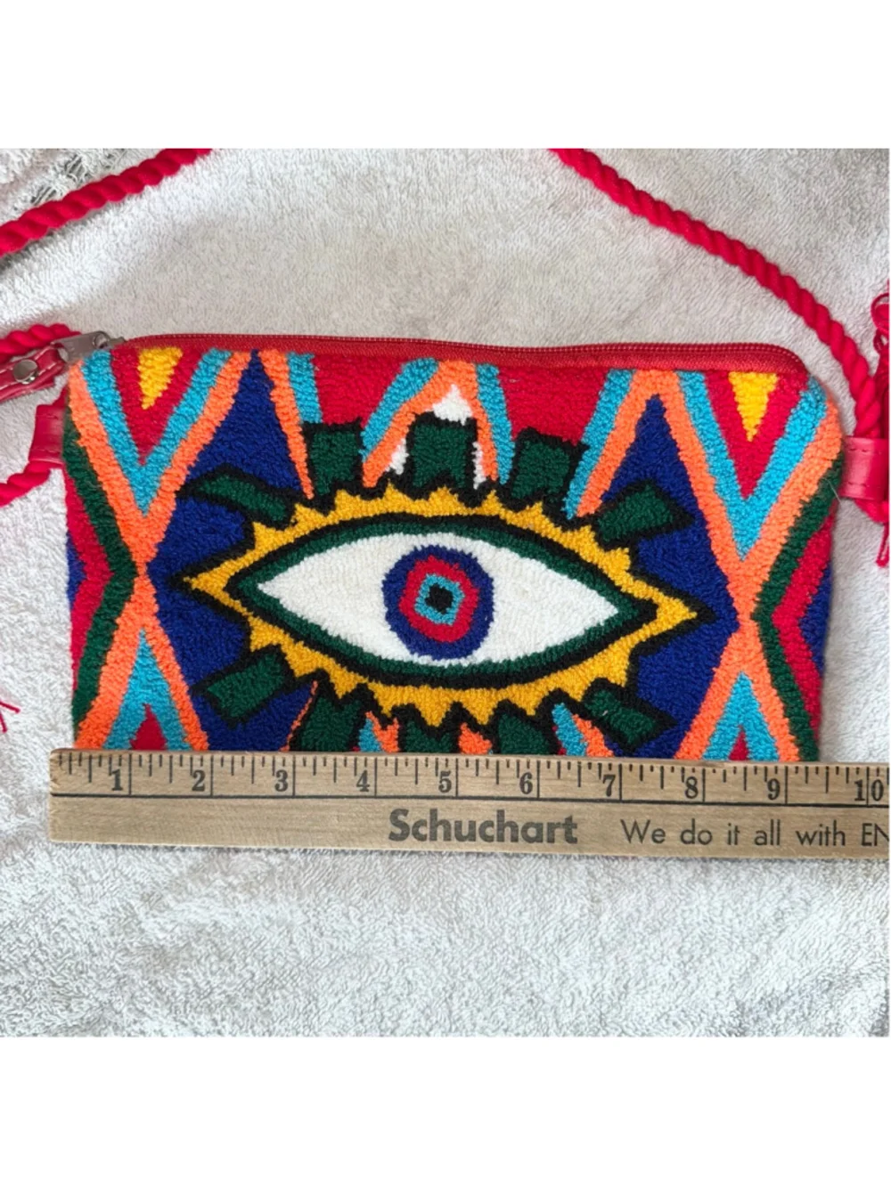 NWOT Sunburst Evil Eye Crossbody Clutch Hand Bag Crossbody Handmade in Colombia